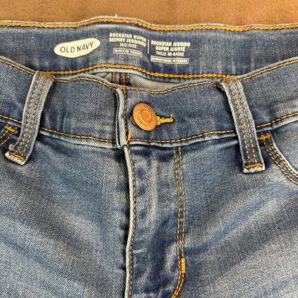 Old Navy Girls Rockstar Super Skinny Jeggings Mid Rise Size 12 (SKU: 119G) - Picture 3 of 9